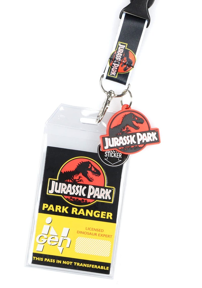 Bioworld Jurassic Park Park Ranger Breakaway Lanyard Clear ID Badge Holder Keychain - Image 2